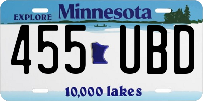MN license plate 455UBD