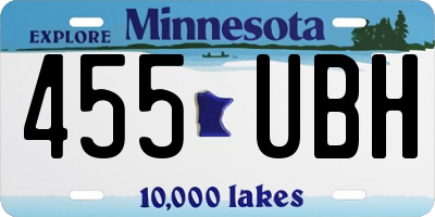 MN license plate 455UBH