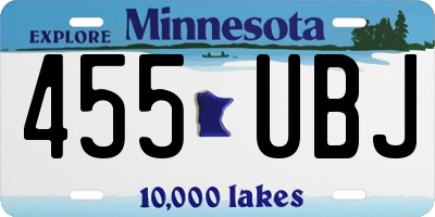 MN license plate 455UBJ