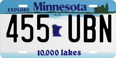 MN license plate 455UBN