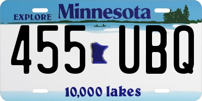 MN license plate 455UBQ