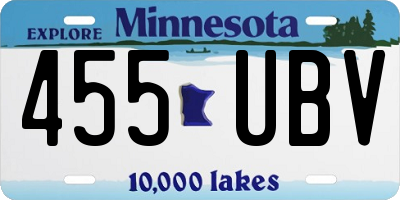 MN license plate 455UBV