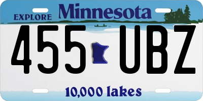MN license plate 455UBZ
