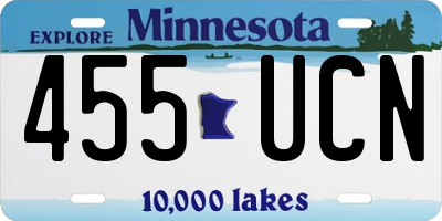 MN license plate 455UCN