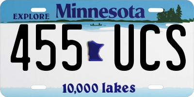 MN license plate 455UCS