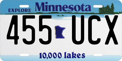 MN license plate 455UCX