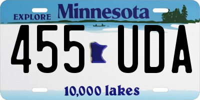 MN license plate 455UDA