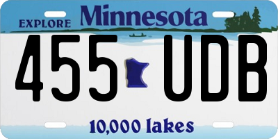 MN license plate 455UDB