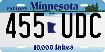 MN license plate 455UDC