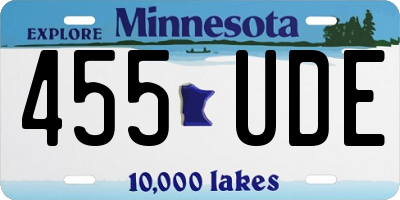 MN license plate 455UDE
