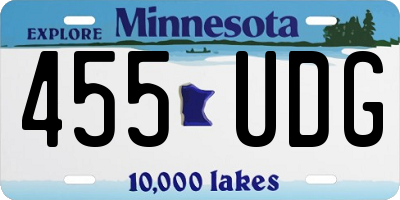 MN license plate 455UDG