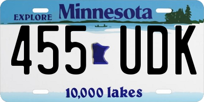 MN license plate 455UDK
