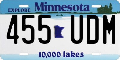 MN license plate 455UDM