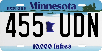 MN license plate 455UDN
