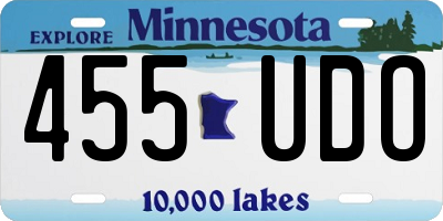 MN license plate 455UDO