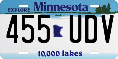 MN license plate 455UDV