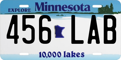 MN license plate 456LAB