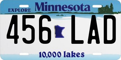 MN license plate 456LAD