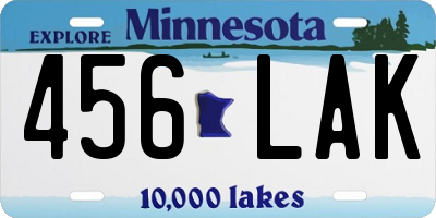 MN license plate 456LAK