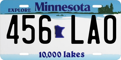 MN license plate 456LAO