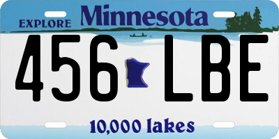 MN license plate 456LBE