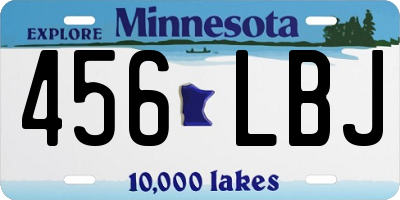 MN license plate 456LBJ