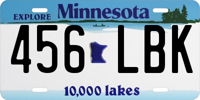 MN license plate 456LBK