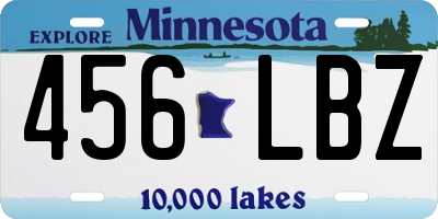 MN license plate 456LBZ
