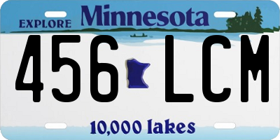 MN license plate 456LCM