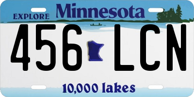 MN license plate 456LCN