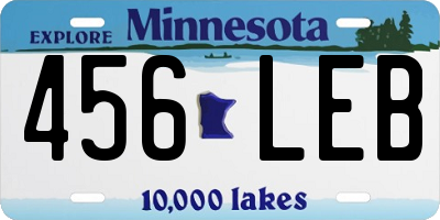 MN license plate 456LEB