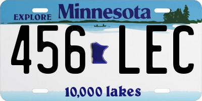 MN license plate 456LEC