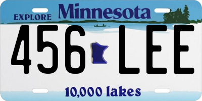 MN license plate 456LEE