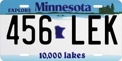 MN license plate 456LEK