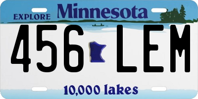 MN license plate 456LEM