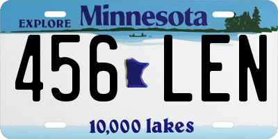 MN license plate 456LEN