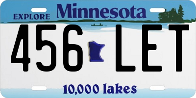 MN license plate 456LET
