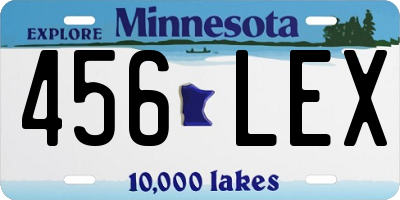 MN license plate 456LEX