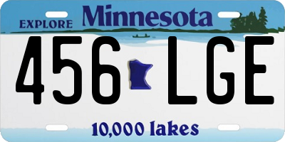 MN license plate 456LGE