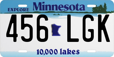 MN license plate 456LGK