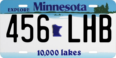 MN license plate 456LHB