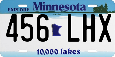 MN license plate 456LHX