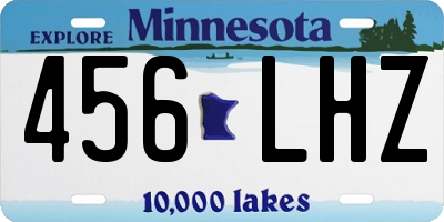 MN license plate 456LHZ