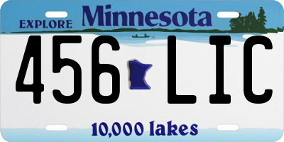 MN license plate 456LIC