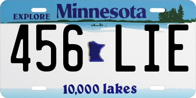 MN license plate 456LIE