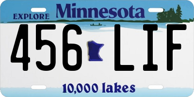 MN license plate 456LIF