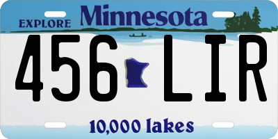 MN license plate 456LIR