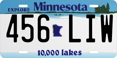 MN license plate 456LIW