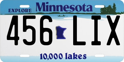 MN license plate 456LIX