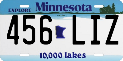 MN license plate 456LIZ
